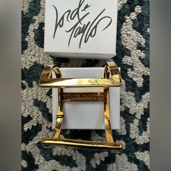 NWT! Vince Camuto Gold and Crystal Accented Cuff style bracelet - Picture 2 of 4